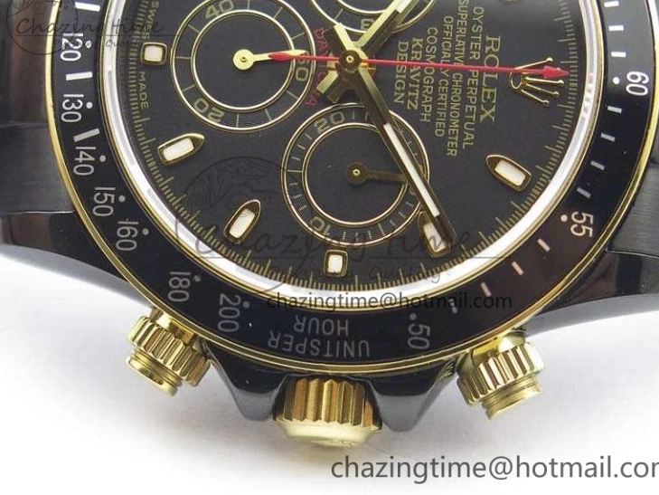 Bracelet Kravitz Daytona Black YG Best Maker On DLC DLC BP Dial Strap) A4130 Edition (Free Leather 0121